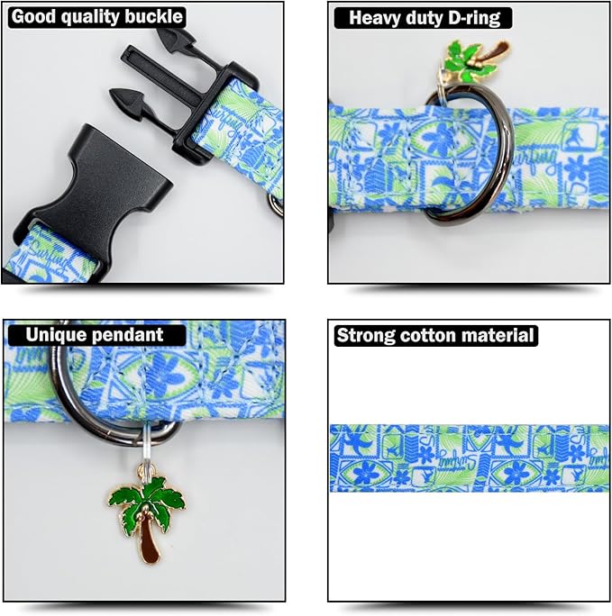 Flower Patterns Dog Collar with Accessories