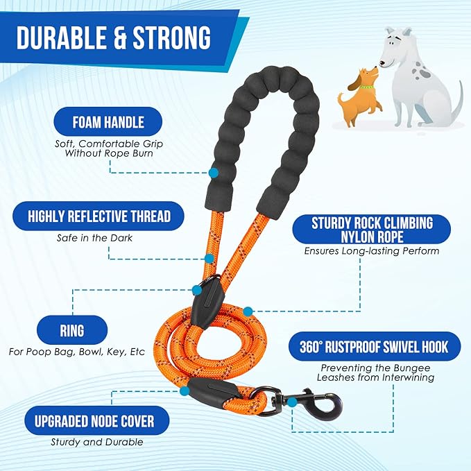 Lukovee Double Dog Leash 360° Swivel