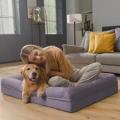 Orthopedic Washable Large Dog Bed: Large Dog Bed Bolster Waterproof