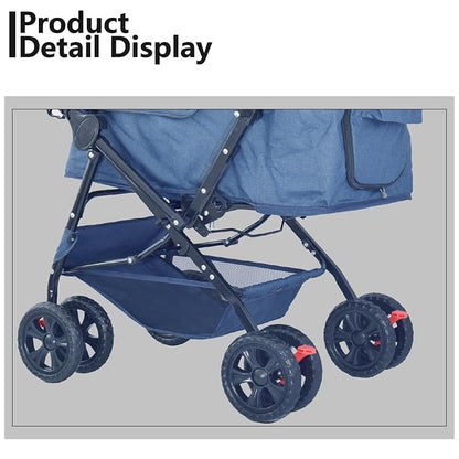 Reversible Handlebar Pet Stroller for Medium Dogs 360 Rotating 2 Security