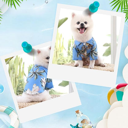 Dog Hawaiian Shirt Hawaii Style Summer Dog Clothes Boy Girl Breathable Cool Costume Beach Seaside Sweatshirt for Small Puppy Polo T-Shirt Pet Outfit