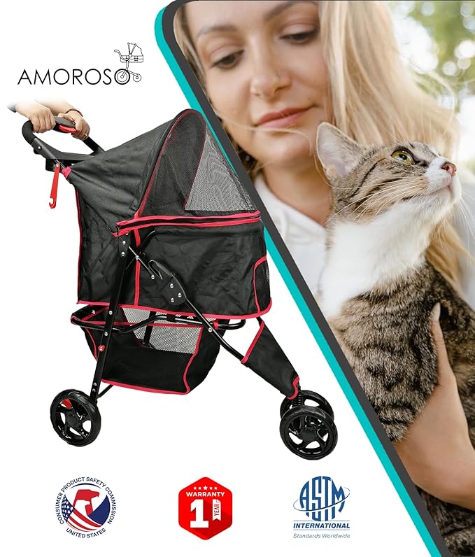 AmorosO Pet Stroller for Convenience and Mobility