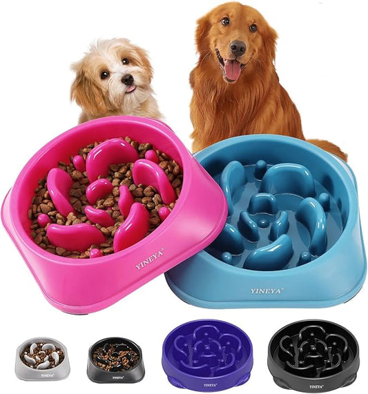 2Pcs Slow Feeder Dog Bowls Large Breed, Dog Slow Feeder Bowl, Dog Food Bowls Slow Feeder, Dog Bowl Slow Feeder, Dog Bowl That Slow Down Eating, Puzzle Dog Food Bowls, Slow Eating Dog Bowl