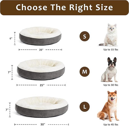 Love's cabin Round Donut Cat and Dog Cushion Bed 20in Pet