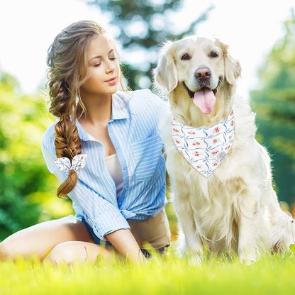 E-Clover Dog Bandanas Girl & Matching Scrunchie-Floral Dog