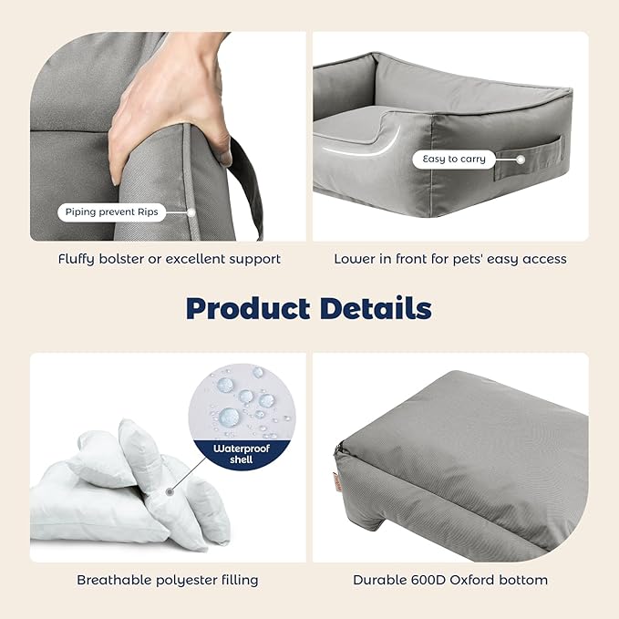 Miguel Waterproof Outdoor Dog Bed for Medium Small Dogs 30 inches