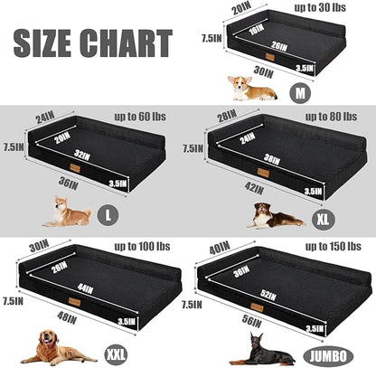 Patas Lague Orthopedic XL Dog Bed for Large Dogs 42''X28''