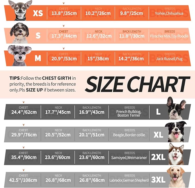 IECOii Dog Coats for Small Dogs Winter Harness Zip Up