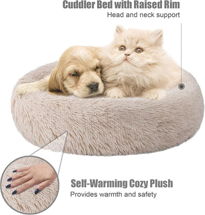 Aurako Cat Bed Dog Bed Round Cushion Pet 20" Yellow