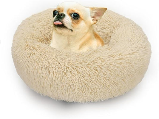 Small Dog Bed White Cream Dogs,19 inches 10 lbs
