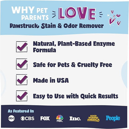 Pawstruck Professional Strength Pet Stain & Odor Remover - Natural Enzyme Cleaning Agent for Dogs & Cats - Safe Effective Smell Eliminator - 32 oz - Packaging May Vary