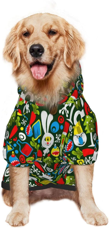 Christmas Green Monste Dog Hoodie Cute Cow Black