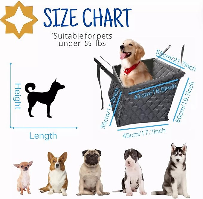 Car Seats for Dogs 2-in-1 Dog 55 lbs,for