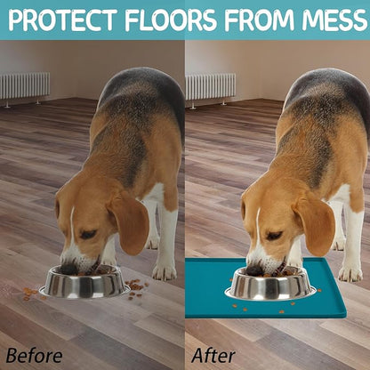 MateeyLife Silicone Cat & Dog Food Mat for Floors Waterproof