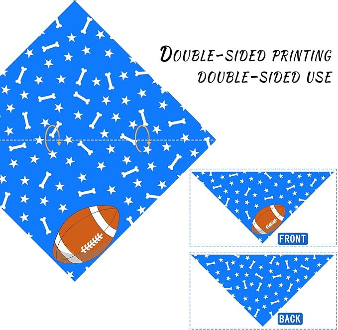 Football Dog Bandana Boy Girl Pets Bibs Scarf Triangle Adjustable Handkerchief