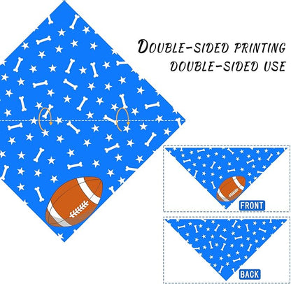 Football Dog Bandana Boy Girl Pets Bibs Scarf Triangle Adjustable Handkerchief