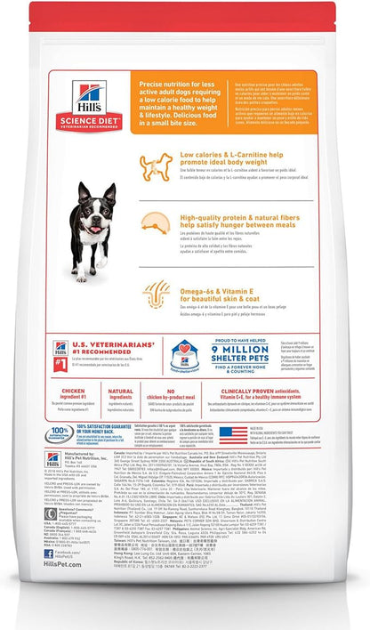 Hill's Science Diet Light , Adult 1-6, Weight Management Support, Small Kibble, Dry Dog Food, Chicken & Barley, 15 lb Bag