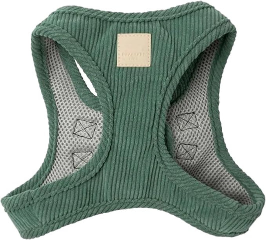 FuzzYard Life Corduroy Step in Dog Harness | Size L | Stylish Premium Corduroy Design in Myrtle Green Perfect for Everyday Walks