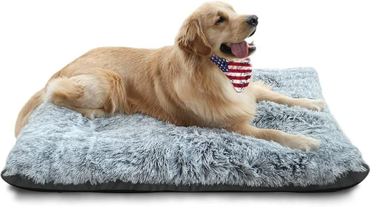 KISYYO Deluxe Dog Bed Medium Size Dog Fixable Dog Crate Pad Fluffy Washable Dog Mat 30 x 19 x 3 Inches,