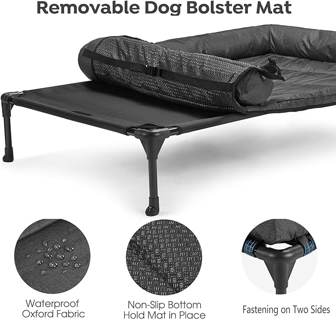 Veehoo Cooling Elevated Dog Bed + Waterproof Removable Pillow-Top Mat CWC2331B