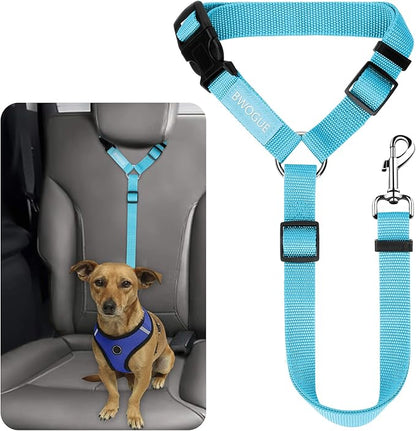 BWOGUE Pet Dog Cat Seat Belts, Car Headrest Restraint Adjustable Safety Leads Vehicle Seatbelt Harness (1 Pack)