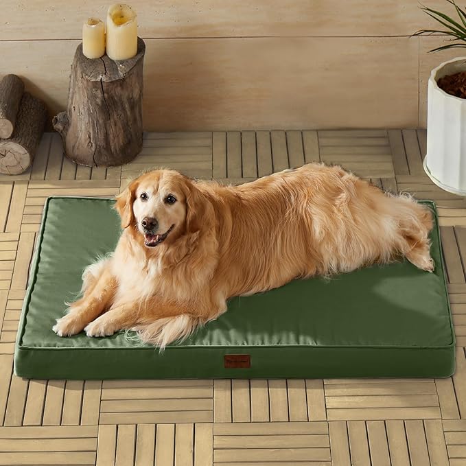 BFPETHOME Outdoor Dog Beds for Large Dogs (47 x 29in, Green)