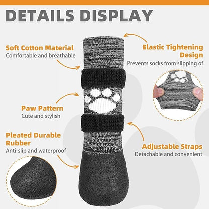 KOOLTAIL Anti Slip Dog Socks to Prevent Licking Paws for Hot/Clod Pavement