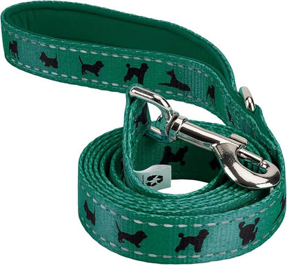 EcoBark Dog Leash - 4 FT / 5 FT / 6 FT Reflective Dog Leash- Eco-Bright Dog Leashes with Padded Handle - Strong Heavy Duty Dog Leash - Nylon Dog Leash for Small & Medium Dogs (Forest Green Dog Leash)