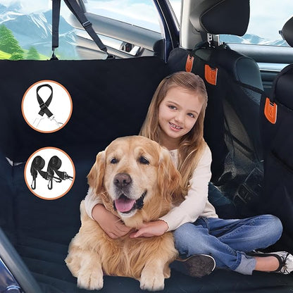 Back Seat Extender for Dogs Hard Bottom Dog Hammock-600D Heavy