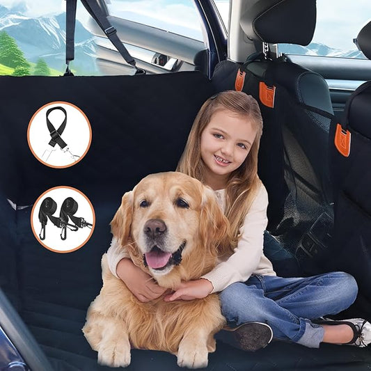 Back Seat Extender for Dogs Hard Bottom Dog Hammock-600D Heavy