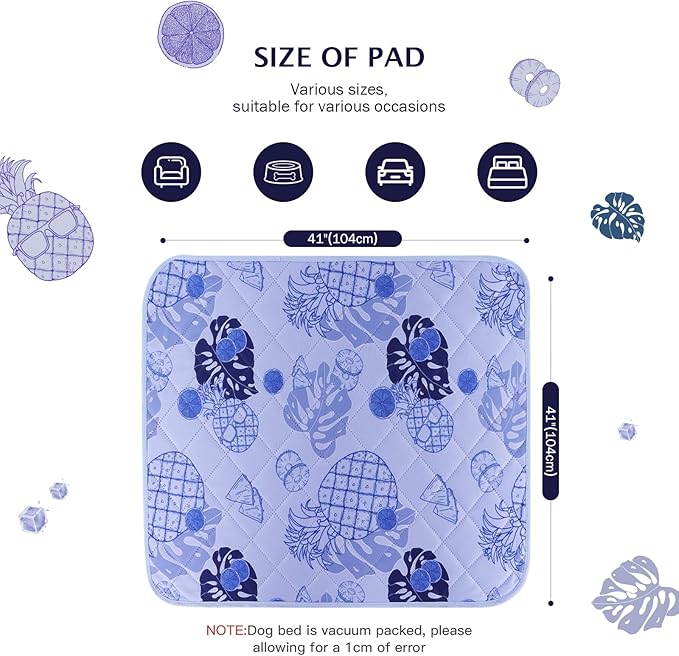 IEUUMLER Washable Pee Pads for Dogs 2 Pack EU007 (Purple 41"X41"-2pcs)