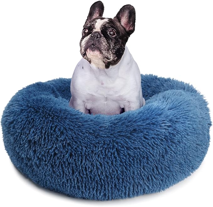 Puppy Bed for Calming Dog 23 Inches Navy 15 lbs