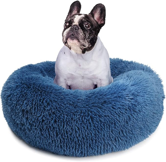 Puppy Bed for Calming Dog 23 Inches Navy 15 lbs