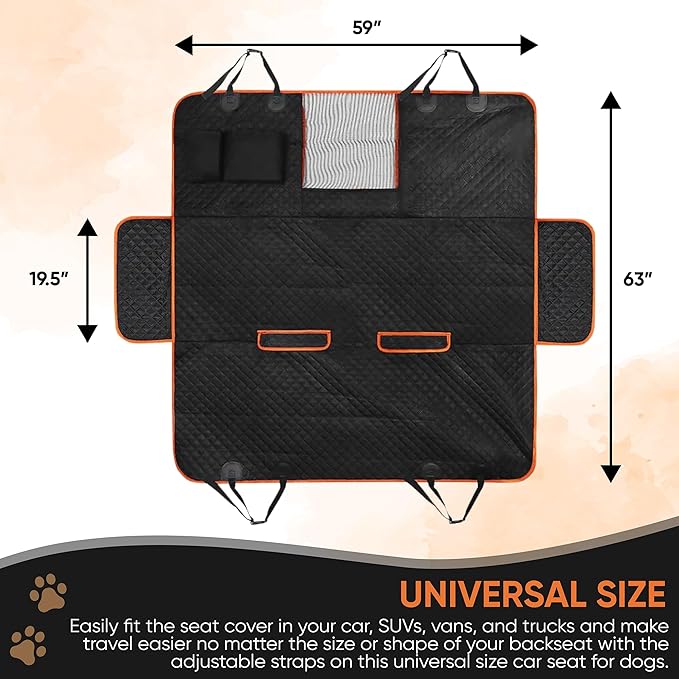 Dog Car Seat Cover for Back Seat 100% Waterproof