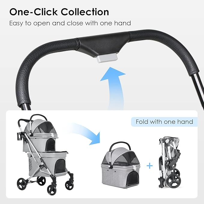 T1 Double Pet Stroller for 2 Small Dogs