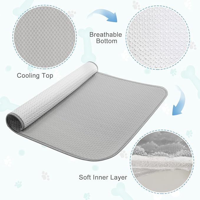 Summer Dog Cooling Mat Washable Ice Silk Self Cool Pad for Small Medium Large Dogs and Cats 40x28in)