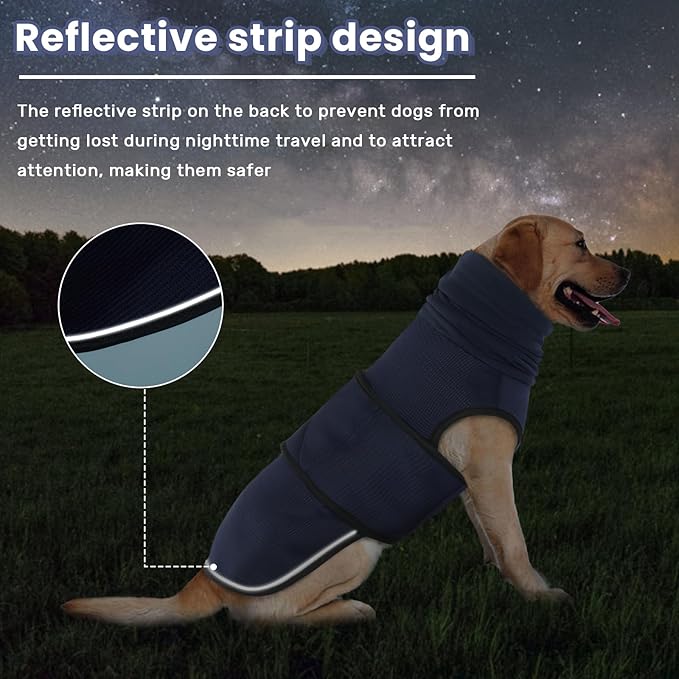 IDOMIK Dog Anxiety Calming Hoodie,Breathable Dog Anxiety Jacket Vest Coat for Thunderstorms,Fireworks,Vet Visits,Separation,Adjustable Dog Hoodies for Noise Block & Ear Protection Recovery,Blue,2XL