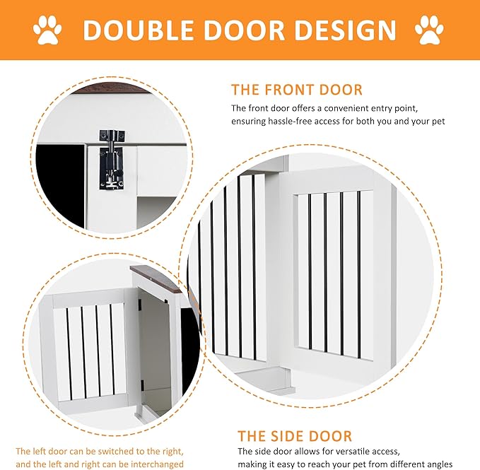 NicBex Dog Crate Furniture Doodle Dog Cage with 2 Doors