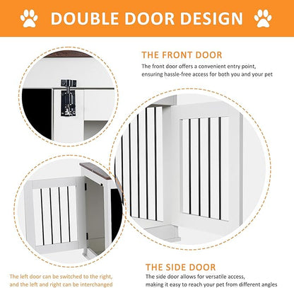 NicBex Dog Crate Furniture Doodle Dog Cage with 2 Doors
