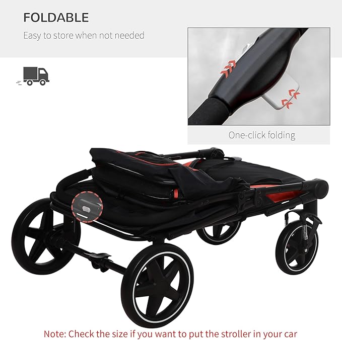NicBex Dog Stroller One-Click Foldable Doggy Stroller Pet Stroller with Storage Smooth Ride with Shock Absorption
