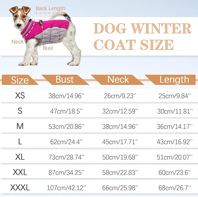 Dog Winter Jacket Cozy Reflective Waterproof Windproof Warm Pet Garment