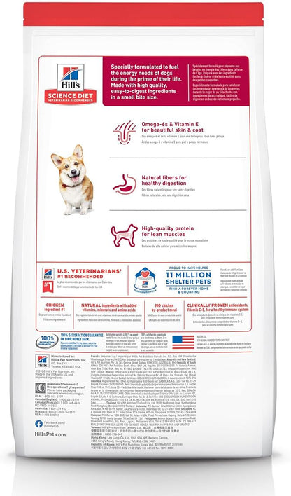 Hill's Science Diet Adult 1-6, Adult 1-6 Premium Nutrition, Small Kibble, Dry Dog Food, Chicken & Barley, 5 lb Bag