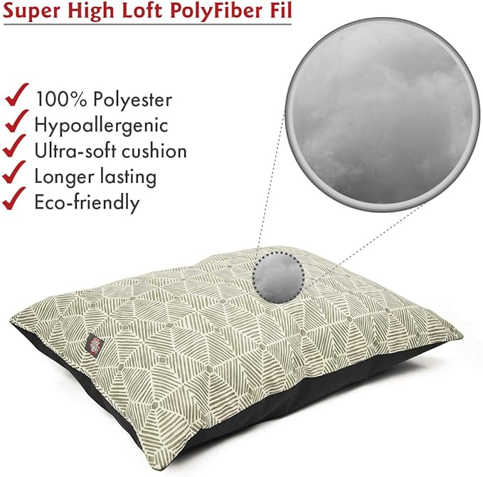 Majestic Pet Rectangle Medium Dog Bed Washable – Non Slip Comfy Pet Bed – Dog Crate Bed Super Value Pillow Dog Bed – Dog Kennel Bed for Sleeping 35 x 28 Inch