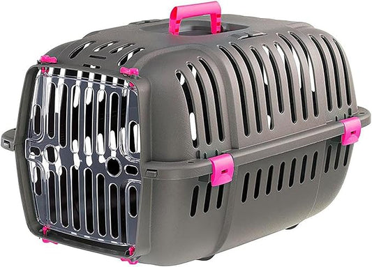 Ferplast Jet Pet Carrier: Value Dog Carrier Suitable for Toy Dog Breeds & Small Cats, Assembled Dimensions: 12.6L x 18.5W x 11.42H inches, Fuchsia