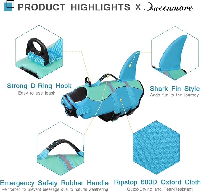 Queenmore Shark Dog Life Jacket