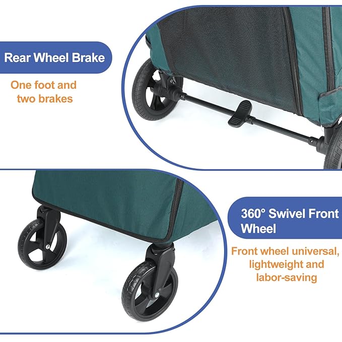 Dog Pet Stroller 4 Wheels, 100 Pounds,