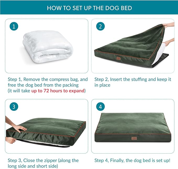 Bedsure Waterproof Dog Beds for Extra Large Dogs 4 inch 100lbs XL