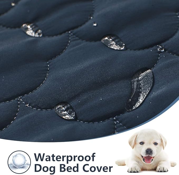 Dog Blankets for Couch Protection Waterproof Dog Bed Covers Pet Blanket Furniture Protector (Navy+Blue 82"x108")