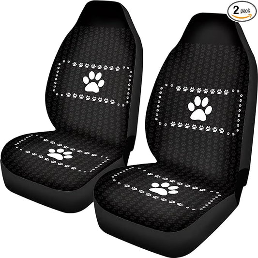 Dog Paws Printed Car Seat Covers Auto Protective Accessories Gift Front Seats Only Full Set of 2