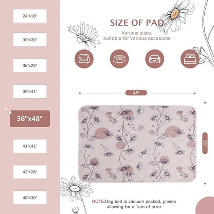 IEUUMLER Washable Pee Pads for Dogs 2 Pack EU007 (Pink 36"X48"-2pcs)